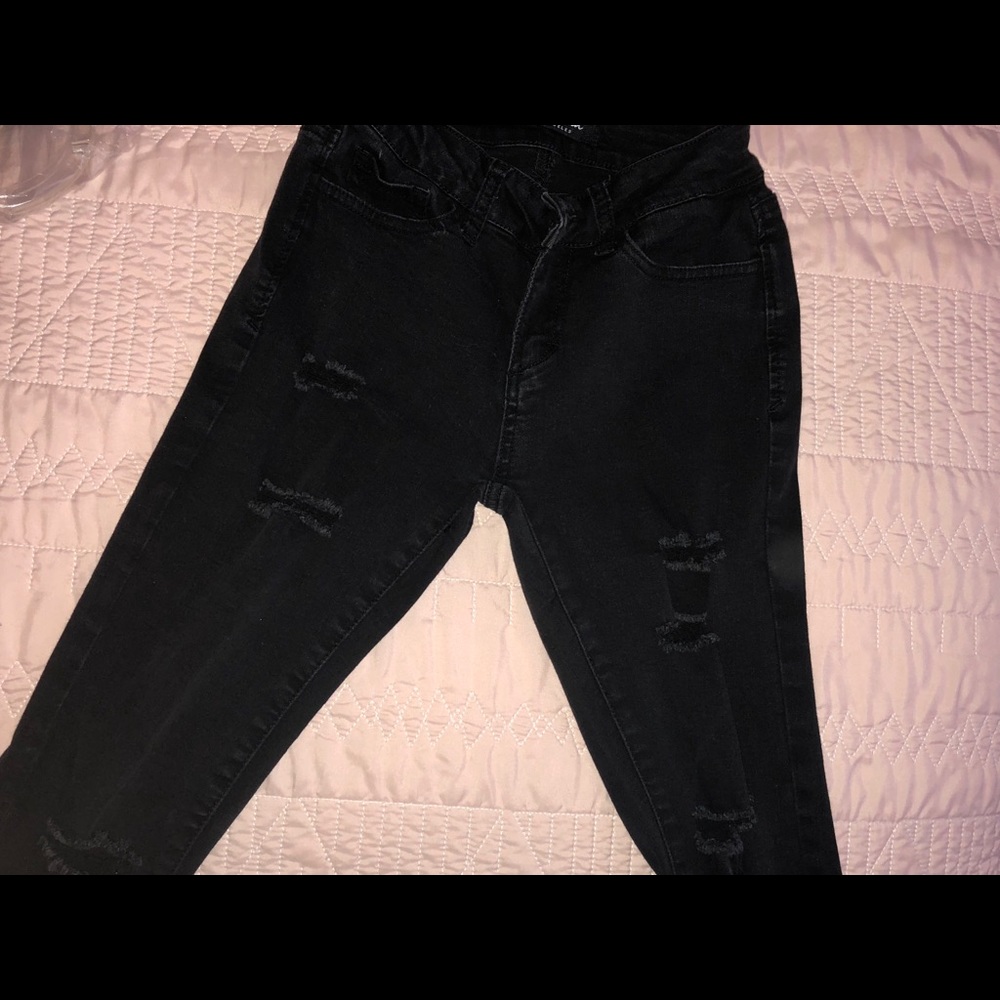 Black ripped jeans